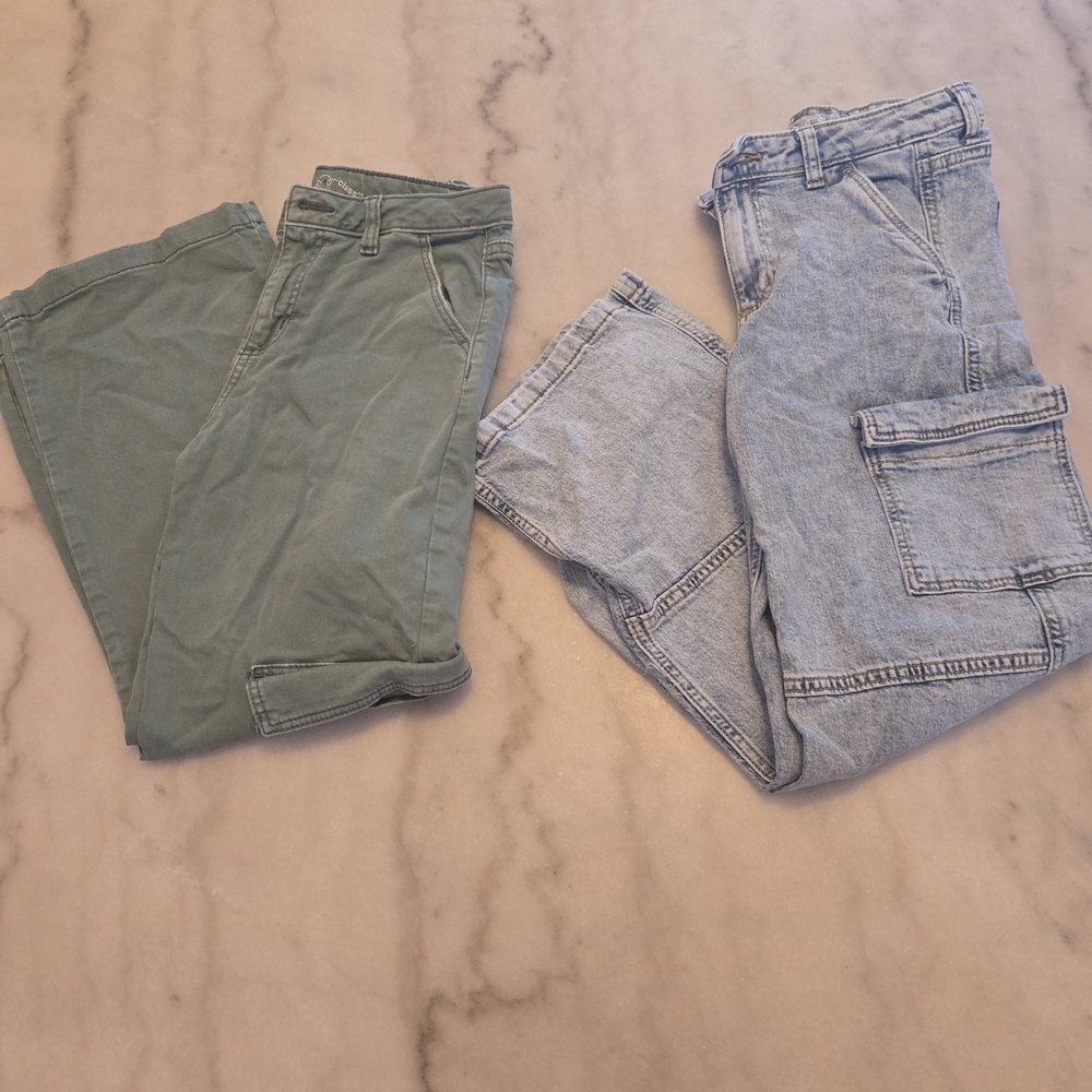 Green and Light Blue Cargo Pants